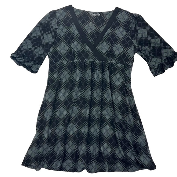 ICE Silk Plaid V-Neck Tunic Mini Dress Woman’s Size 1XL - Picture 5 of 12